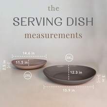 Mora Ceramic Large Serving Bowls- Set Of 2 Oval Platters For Entertaining. Modern Kitchen Dishes For Dinner, Fruit, Salad, Turkey, Etc. Oven, Dishwasher Safe, 110/80 Oz, 16" / 14.6" - Neutrals,7684552 - 銅色 - 查看 5