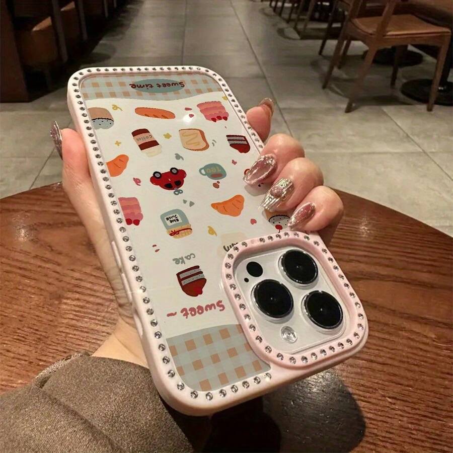 Funda para teléfono 1PC Teléfono Bling de Doble Cara, Parte Trasera Dura Suave a Prueba de Golpes, Multicapa, TPU + PC, Compatible con 16/15/14/13/12/11 Pro/Plus - Rosa - Ver 1