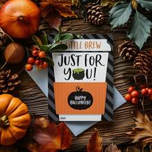 5 pièces Porte-cartes cadeaux de café d'Halloween - Cartes cadeaux d'Halloween pour les enseignants - Faveurs de fête pour les employés - Cadeaux d'Halloween recommandés pour les entreprises - Multicolore - Voir 3