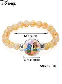 1 buc brățară cu mărgele colorate Disney Stitch Interstellar Baby Cartoon, brățară pentru femei, brățară, accesoriu, potrivită pentru ținuta zilnică, cadou de ziua de naștere pentru prietenă/cele mai bune prietene, cadou pentru studenți înapoi la școală, brățară pentru cupluri de petrecere