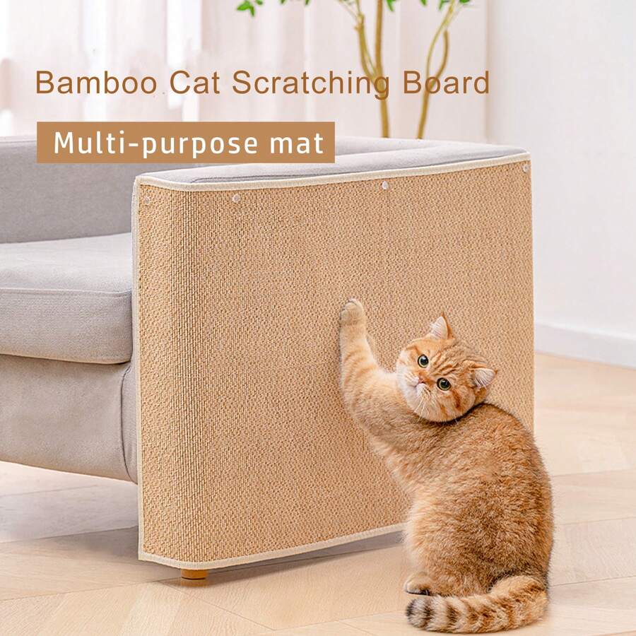 Protecteur de canapé anti-griffures pour chat avec agrafes | Tapis à gratter en sisal durable | Empêche le glissement en toute sécurité | Pour les canapés en tissu/