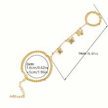 A Creative And Cute Butterfly Decorated Finger Bracelet Ring, Exquisite Birthday Party Gift For Girls - 銀色 - 查看 8