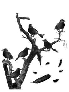 1/3/5 buah Model Gagak Hitam Halloween, Burung Palsu Realistis, Mainan Horor, Cocok untuk Dekorasi Rumah Pesta Halloween, Perlengkapan Horor - Hitam - View 11