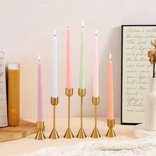 4pcs/Set Multicolor European Style Tall Tapered Odorless Smokeless Candles, Wedding Anniversary Candlelight Dinner Decor, Christmas Event Venue Decor, Suitable For Halls, Exhibitions, Elegant Gatherings - Red, Pink, Blue, Green, Orange, Multi-Color Series