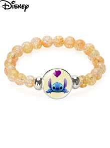 1 buc brățară cu mărgele colorate Disney Stitch Interstellar Baby Cartoon, brățară pentru femei, brățară, accesoriu, potrivită pentru ținuta zilnică, cadou de ziua de naștere pentru prietenă/cele mai bune prietene, cadou pentru studenți înapoi la școală, brățară pentru cupluri de petrecere