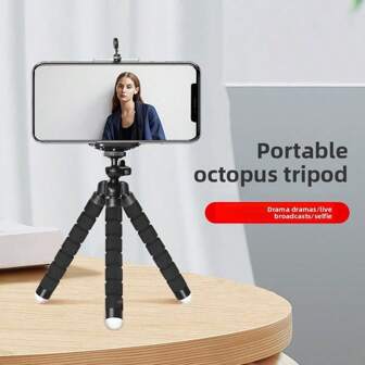 1pc Octopus Sponge Tripod, Mobile Phone Camera SLR Camera Octopus Tripod, Outdoor Video Shooting Mobile Phone Tripod, Suitable For IPhone/Android Phones, Compact Digital Camera, Sports Camera. Suitable For Summer Vacation, Travel, Fill Light, Outdoor Activities, Live Selfie Stick, Tripod Stand