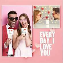 1/2/4/8 Pairs Heart Shaped Candy Color Frameless Funny Glasses, Essential For Party, Birthday, Beach, Bestie Gathering