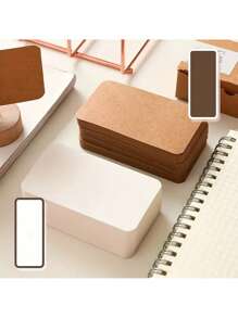100pcs/Box Minimalist Thick Blank Kraft Paper Cards, Simple, Durable, Thick - Ideal For DIY Doodles, Messages And Notes - Small Notebooks And Handmade Party Cards, Perfect For Creative Expression, Eid Mubarak