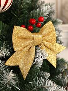 1 pièce Décoration de Noël, Ornement de Nœud Pailleté, Grand Nœud pour Sapin de Noël, Décoration de Fête Maison Décorations de Noël Décoration de Pièce Hiver