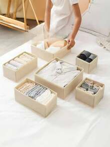 1pc/3pcs Underwear Storage Box Foldable Underwear Divider Storage Box, Wardrobe Storage Box Divider Box, Bra Drawer Storage Box Socks Underwear Storage Box Drawer Storage Clothes Pants Jeans Skirt Storage Box, Storage Pieces, Home Storage