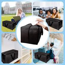 Entrega local Paquete de 8 cajas de almacenamiento y transporte grandes y resistentes con cremalleras y asas de transporte - resistentes al agua, plegables para ahorrar espacio, alternativa a las cajas de mudanza (semi transparente) - Negro - Ver 7