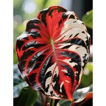 110 Pieces Giant Elephant Ear Seeds For Planting Caladium Colocasia Hosta, Exotic Plant With Bold Tropical Leaves For Indoor And Outdoor Garden Decoration - Blue Green White - View 2