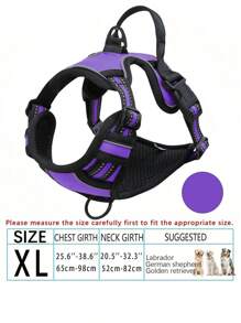 防拉扯狗背带，配备双牵引绳夹，可调节软垫反光牛津布背心（防勒颈），易操控手柄——适合所有尺寸的狗狗。下单前请确认尺寸！（仅包含背带，牵引绳另售！）