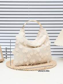 1 件米色 PVC 亮片手提包，撞色拼布闪亮手提包，手拿包，适合派对、郊游、装饰、休闲夜晚外出、手机座、腕带