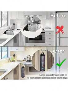 1pc Durable Plastic Bag Holder Rack, Stores Grocery Bags & Trash Bags, Space-Saving Mesh Design For Easy Access And Ventilation. This Multipurpose Wall-Mounted Mesh Storage Rack Is An Ideal Choice For Home And Kitchen Organization, Suitable For Household, Kitchen, Summer Beach Party, Food, Camping, Organizing, Room Decor, Kitchen Accessories, Etc. - Multicolor - View 8