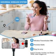 Wireless Earpiece-Style Microphone And Clip-On Microphone Compatible With Iphone And . Plug-And-Play 2.4G High-Speed Low-Latency Built-In Noise Reduction Chip. Suitable For Video Recording, Interviews, Podcasts, And Video Blogs. Usage Duration: 8 Hours. Battery Capacity: 50mAh. - IOS - View 5