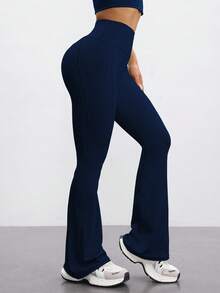 FWH 时尚休闲极简提臀蜜桃塑形优雅街头复古显瘦低调奢华俏皮可爱青春校园经典拉长腿部线条浪漫简约三件套活力高端紧身高腰百搭多色喇叭裤新品欧美风收腹运动阔腿瑜伽裤紧身裤春季 - 彩色 - 查看 4