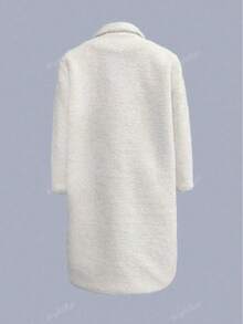 جاكيت كاجوال من الفليس بأزرار أمامية بلون واحد