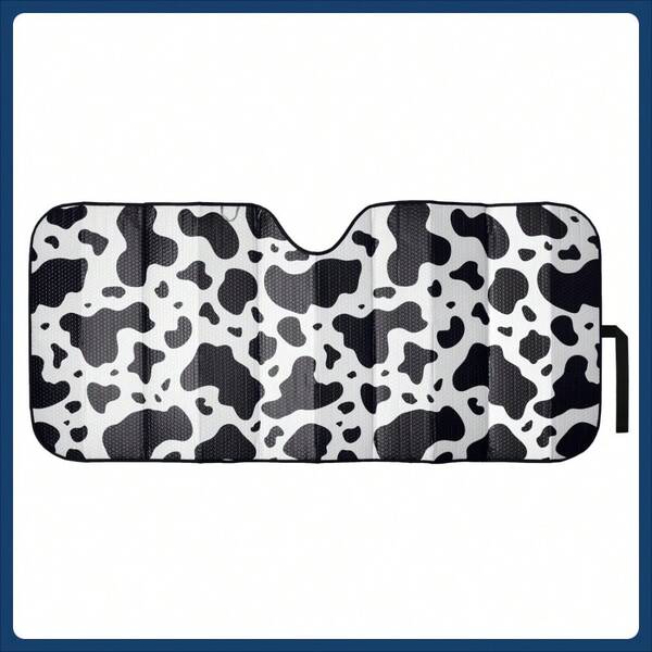 Cow Accordion Sunshade Universal Size 1 Pack, 63'' X 28.5''