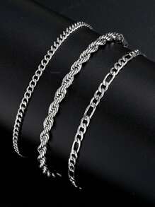 Set de 10 brățări din oțel inoxidabil, stil punk simplu, accesoriu casual pentru bărbați, cupluri, prieteni, vacanță, întâlnire, purtare zilnică, petrecere