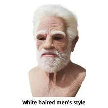 1 件逼真的老人/女人面罩，乳胶老人角色扮演道具面罩，万圣节服装配饰 - 彩色 - 查看 5