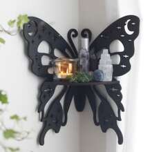 Butterfly Crystal Corner Shelf,Crystal Shelf Display Wooden Boho Wall Shelves,Crystal Holder Shelves Stands Christmas Home Decor,School Supplies,Back To School