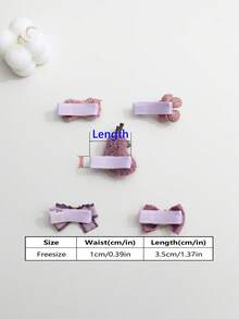 5件全包布宠物鸭嘴夹，可爱猫咪发饰，宠物装饰品，适用于狗狗 - 紫色 - 查看 2