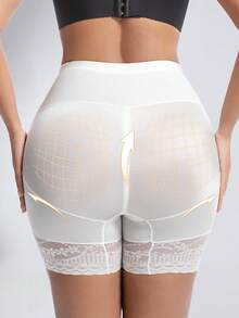 高腰塑形内裤，无缝收腹提臀紧身短裤，女士提臀提臀内裤 - 白色 - 查看 3