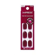 ImPRESS Press On Nails Maplewood Red Short Oval 30 Count - asPic - View 1