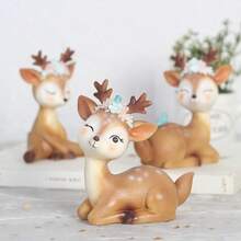 Kuchendeckel Geburtstagsfeier Vinyl Hirsch Ornament Schönes Waldthema Prinzessin Happy Zubehör Kuchen Dessert Dekorieren Tiergeschenke - Verschiedenfarbig - Übersicht 1