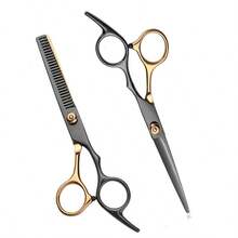 专业理发师专用不锈钢理发剪，男女老少皆宜，也适用于宠物家庭理发店。返校季、旅行度假必备，女士美发配件，后梳，理发师配件，吹风机，头发，理发师，美发工具，美发产品，美发配件，边缘梳，卷发产品，美发设备，配件，理发剪，圣诞节，理发店，理发师配件，美发配件，美发，理发师，理发师配件，理发店，美发设备 - 金色 - 查看 3