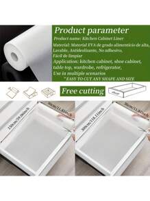 1 Roll - Premium Waterproof Non-Slip Vinyl Shelf Liner With EVA Drill Point Texture - Perfect For Kitchen Cabinets, Desktops, Refrigerators, Wardrobes & Shoe Racks - Glue-Free, Durable & Easy To Clean, Shelf Liners
