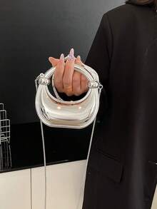 Exquisite And Fashionable Mini Handbag, Women's New Fashionable Multifunctional Acrylic Dining Bag, High-End And Fashionable Crossbody Bag - Silver - View 2