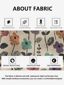 Floral Pattern Nylon Backpack, Fits 15.6" Laptop, Multi-Pocket Lightweight Bookbag, Multifunctional Daypack, Large Capacity Travel Bag, Convenient Commuter Bag, Suitable For Students, Middle/High Schoolers, Nurses, Teachers, Business Professionals, Travel, Commute, Shopping, Office, Dating, Hiking, Training, Work, Birthday/Holiday Gift, Backpack