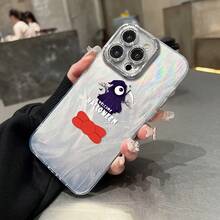 Funda para teléfono (1 unidad) con hilo de color degradado, IMD, láser. Compatible con phone 6/15/14/13/12/11 (toda la serie), 13/14 Pro, 15 Plus y 16 Pro. Incluye protector de lente. Resistente a golpes. Diseño clásico híbrido. - Blanco - Ver 3