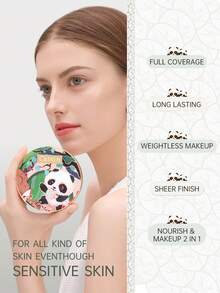 CATKIN Panda Paradise Concealer Cushion BB Cream, Breathable Moisturizing Foundation, Nourishing Skin, Creates Flawless Makeup, Suitable For Sensitive Skin, Light Coverage W11 Light - W11 Light - View 3