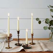 KORCCI Ivory Taper Candles 10 Inch - Set Of 6 Long Candles, 8 Hours Long Burning, Smokeless & Unscented & Dripless, Weddings, Birthdays, Dinner, Parties,, Prayer, Meditation - 白象牙 - 查看 5