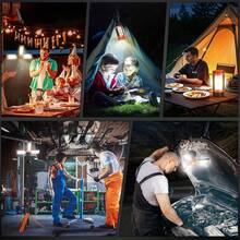 Adewalk 12000mAh Camping Light With Stand, Rechargeable Work Light, Dimmable Cordless Work Light With 3 LED Lamp Heads, Magnetic Emergency Flashlight With 79" Detachable Tripod - Orange - View 9
