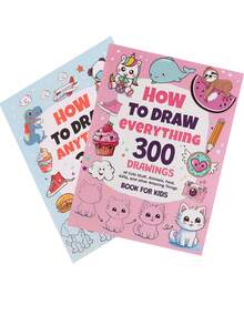 How To Draw Everything: 300 Drawings Of Cute Stuff, Animals, Food, Gifts, And Other Amazing Things,Back To School,School Supplies