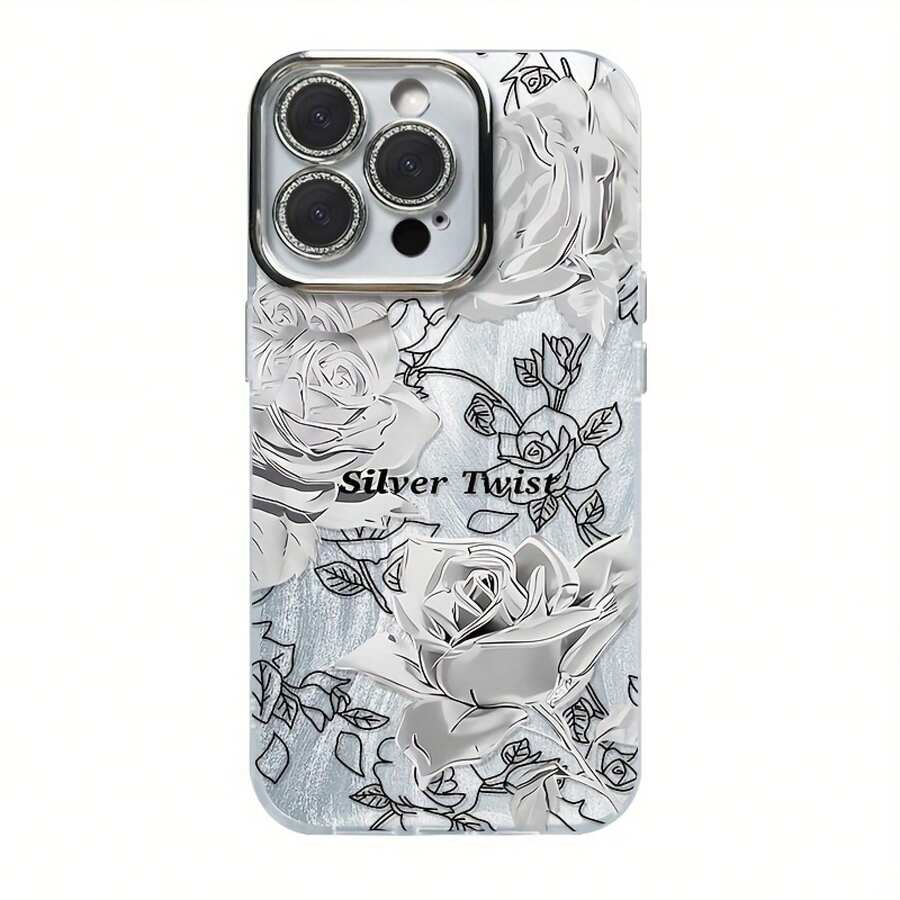 Funda para teléfono (1 unidad) con hilo de color degradado, IMD, láser. Compatible con phone 6/15/14/13/12/11 (toda la serie), 13/14 Pro, 15 Plus y 16 Pro. Incluye protector de lente. Resistente a golpes. Diseño clásico híbrido. - Blanco - Ver 1