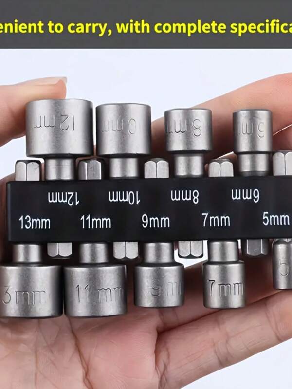 9pcs Power Nut Screwdriver Drill Bit Set, Quick Change Hex Shank Tool Kit