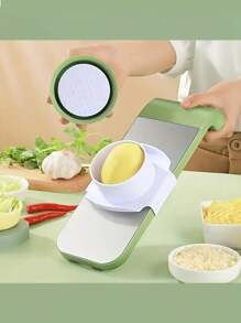 七合一多功能切片机、切丝机、蔬菜捣碎机，不锈钢可互换刀片，适用于切片、切丝、切块土豆、胡萝卜、黄瓜等