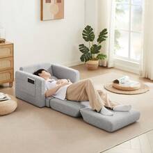 Futons - HELLGRAU + Stoff + 1 Sitz1 - Übersicht 2