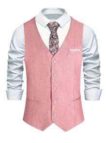1 件复古绅士西装背心，男士商务休闲马甲