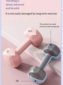 2 piezas/1 pieza Mancuerna mini para mujeres, esquema de color de dopamina. Adecuado para principiantes, equipo de fitness unisex para uso en el gimnasio/hogar. Diseño con revestimiento, entrenamiento de músculos del brazo, mancuerna pequeña para yoga