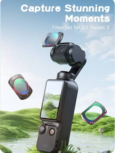 Llano For Osmo Pocket 3 Motion Camera Filters Set 3-In-1 Kit(CPL+1/4 Black Mist+ND2-32)UV Filter Camera Lens Filter Kit