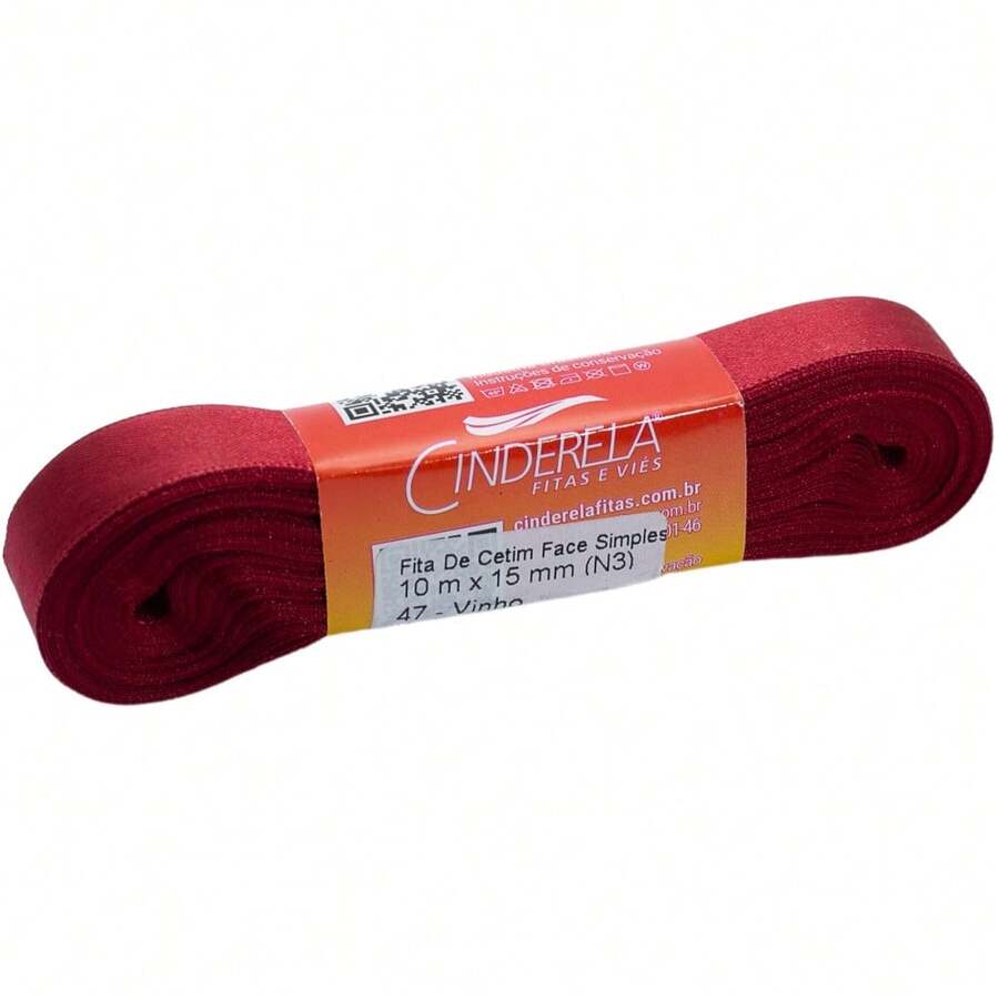 Satin Ribbon 15mm 10 Meters  Bows And Crafts - 047 WINE - View 1
