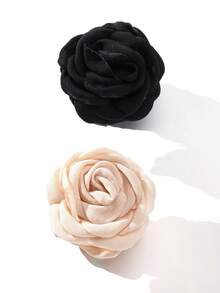 1个/2个 2.36英寸/6厘米 小巧纯色花朵发夹，适合发量较少的女性，日常佩戴、派对及婚礼发饰，时尚发爪夹，秋冬季节度假必备单品，夏季海滩度假必备。 - 彩色 - 查看 21