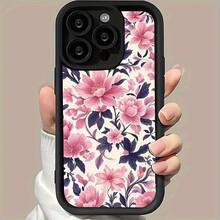 Funda para teléfono Patrón de campo de flores rosa Textura mate Patrón de escalera de ojos Funda para teléfono 6/16pro/16plus/16Promax/15/15plus/15pro/15Promax/14/14plus/14pro/14Promax/13/13mini/13pro/13Promax/12/12mini/11/Plus/Pro///8/Se/Xs/Xs - Negro - Ver 3
