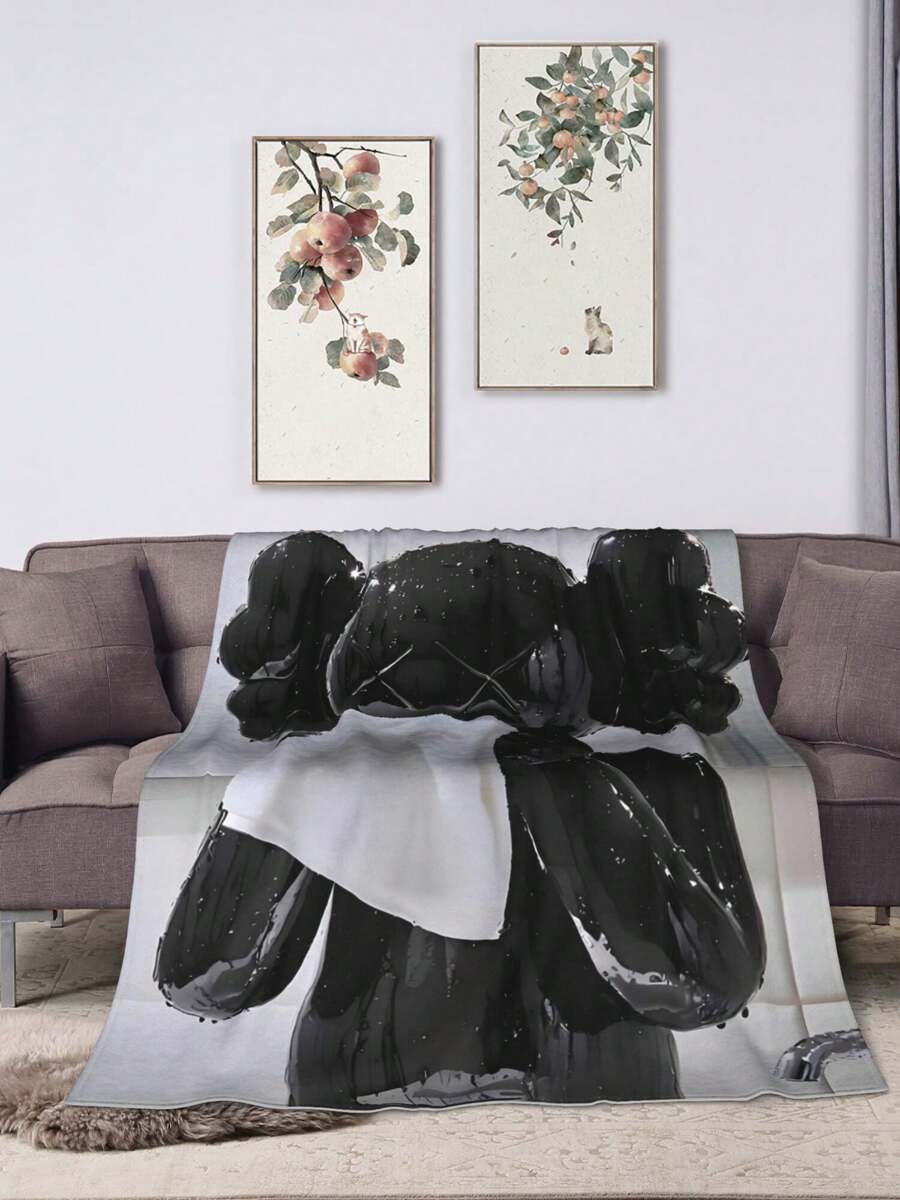 Kawss Kawaii Kaw Anime Flannel Blanket For Girls Boys, Anime Gift Cover Blanket, Cozy Plush Flannel Fleece Printed Blanket, Lightweight Plush For Bed Decoration 50x40inch